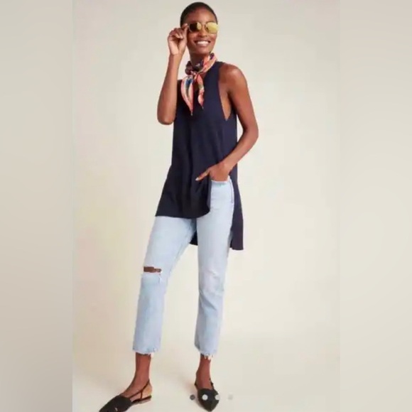 NWT Anthropologie Desmond Sweater Tunic Tank Top | Navy Blue | XS - Picture 3 of 11